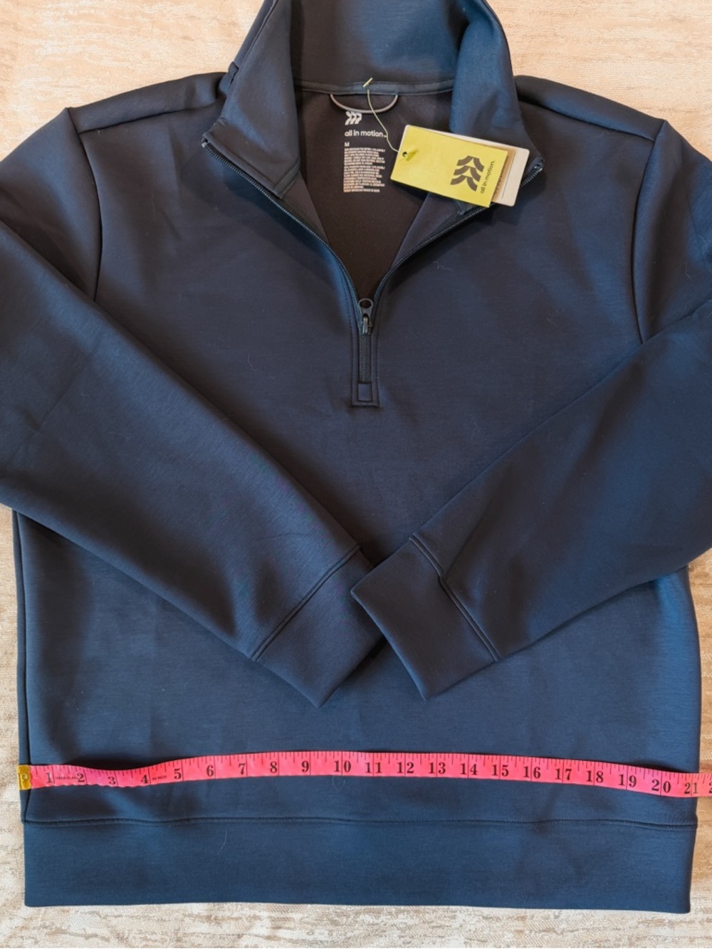 All in Motion Navy Blue 1/2 zip pullover sweatshirt NWT size M - Picture 2 of 6